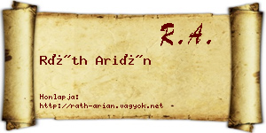 Ráth Arián névjegykártya